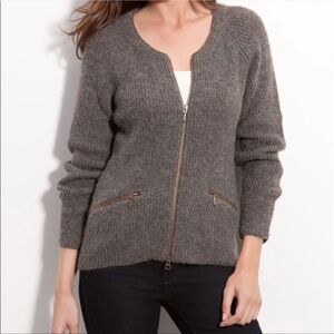 Eileen Fisher 100% Alpaca Zip Cardigan Sweater